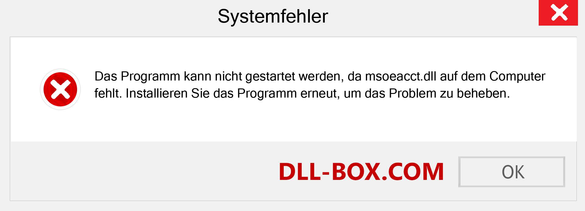 msoeacct.dll-Datei fehlt?. Download für Windows 7, 8, 10 - Fix msoeacct dll Missing Error unter Windows, Fotos, Bildern